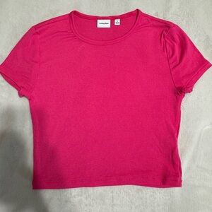 Sunday Best Hot Pink Ribbed Crop Top